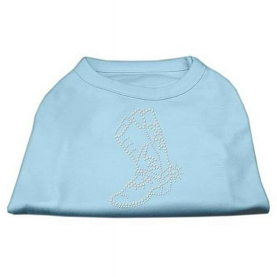 Rhinestone Boot Shirts Baby Blue XS - 8
