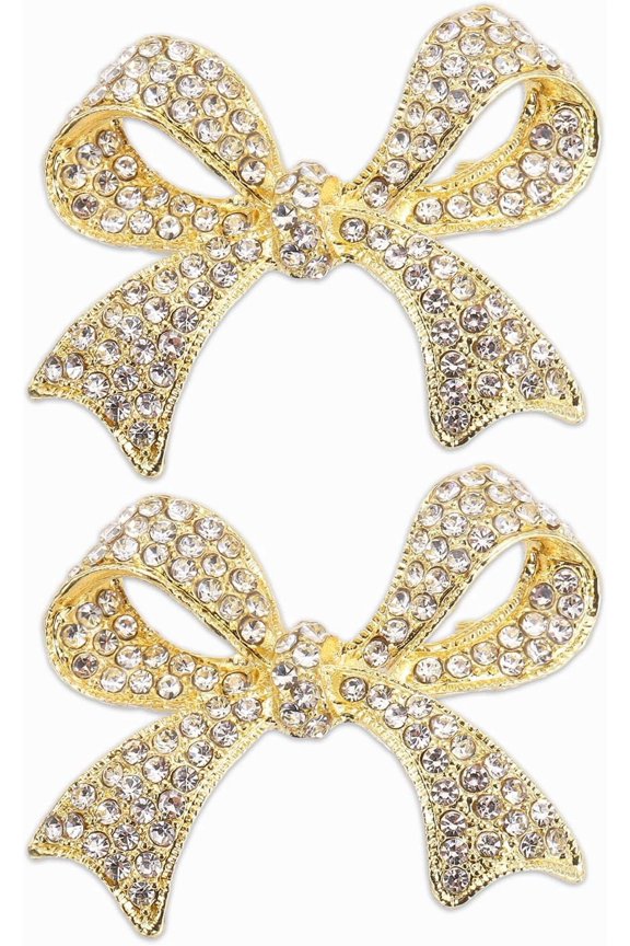 Rhinestone Bow Brooch Pin, Elegant Crystal Sparkly Bowknot Vintage Broach Pin Fashion