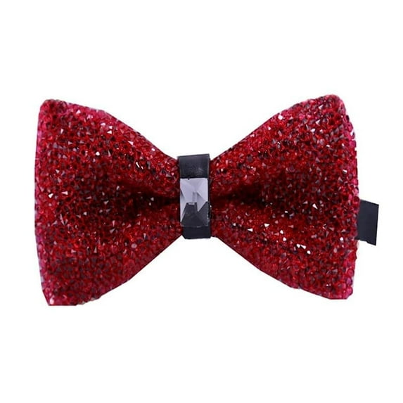 Rhinestone Bow Ties for Men Pre Tied Sequin Diamond Bowties with Adjustable Length - Party Banquet Wedding Bow Tie