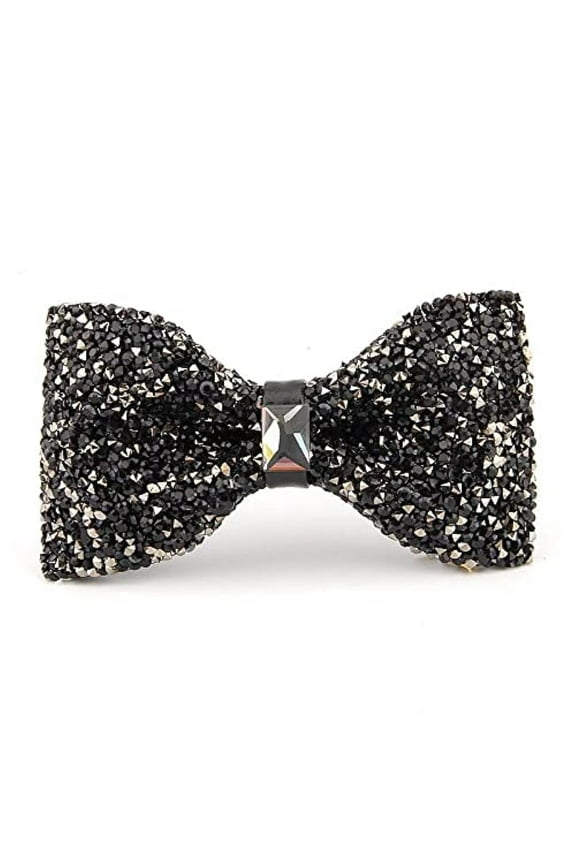 Rhinestone Bow Ties for Men Pre Tied Sequin Diamond Bowties with Adjustable Length - Party Banquet Wedding Bow Tie