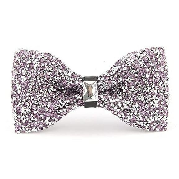 Rhinestone Bow Ties for Men Pre Tied Sequin Diamond Bowties with Adjustable Length - Party Banquet Wedding Bow Tie