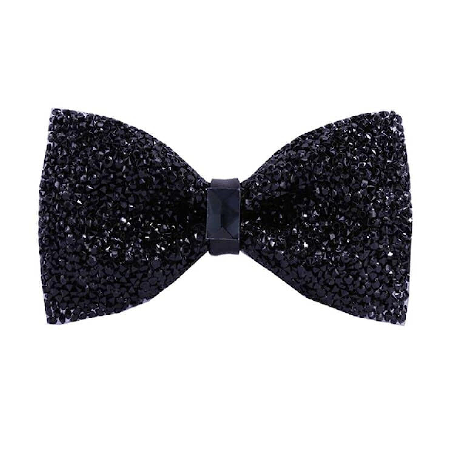 Rhinestone Bow Ties for Men Pre Tied Sequin Diamond Bowties with Adjustable Length Party