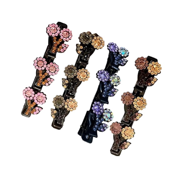 Rhinestone Braided Hair Clips Bangs Forehead Hair Stone Broken Braided D0Z1 Clips Clip Hair Duckbill Sparkling Br Crystal