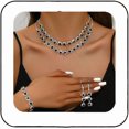 thumbnail image 1 of Rhinestone Bridal Wedding Jewelry Set Silver Crystal Necklace Earrings Bracelet Sets Formal Costume Jewelry for Women and Brides, 1 of 4