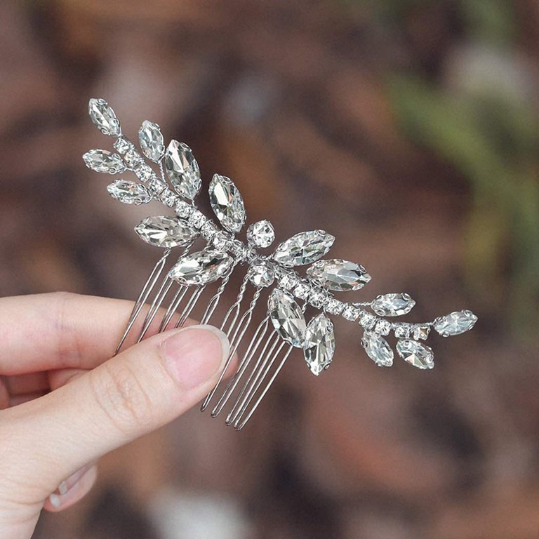 Rhinestone Bride Wedding Hair Piece Crystal Hair Comb Bridal  display picture 1