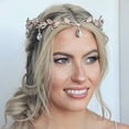 thumbnail image 1 of Rhinestone Bride Wedding Headband Leaf Headpiece Bridal Hair Crown for Women and Girls HB072, 1 of 4