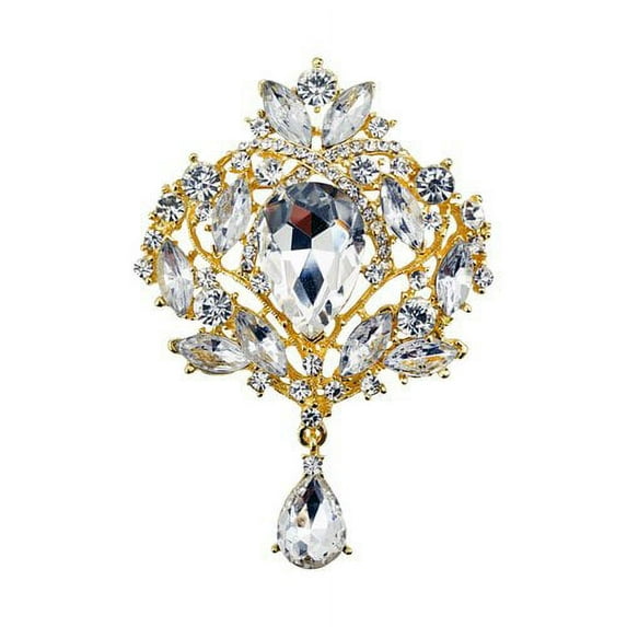 Rhinestone Brooch in Gold - 5H085G