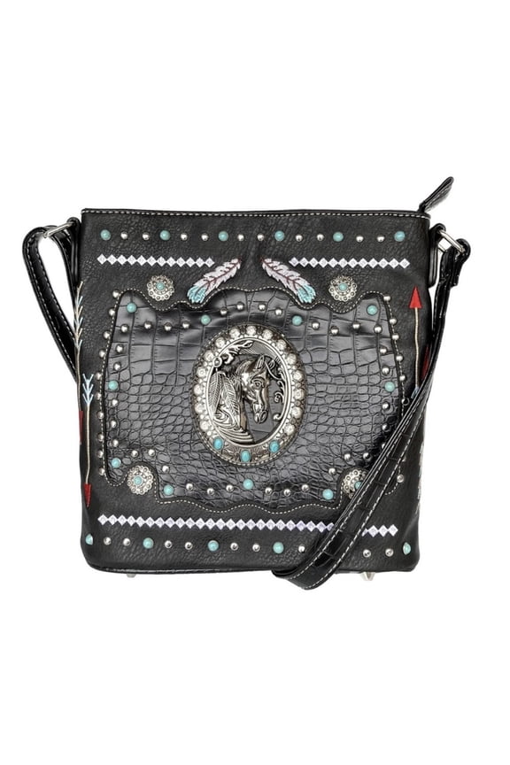 Rhinestone Horse Womens Handbag Purse