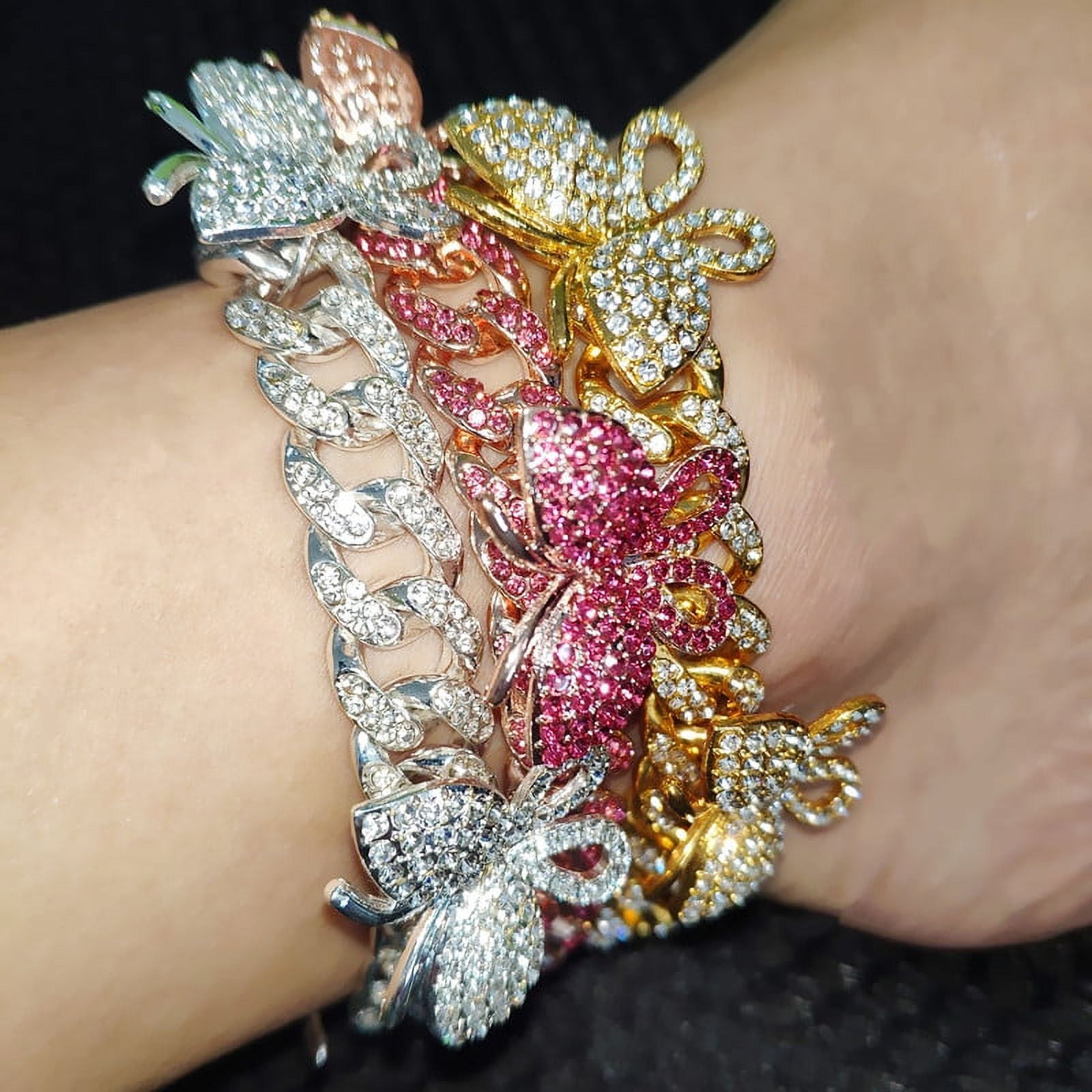 Cuban link butterfly ankle bracelet deals