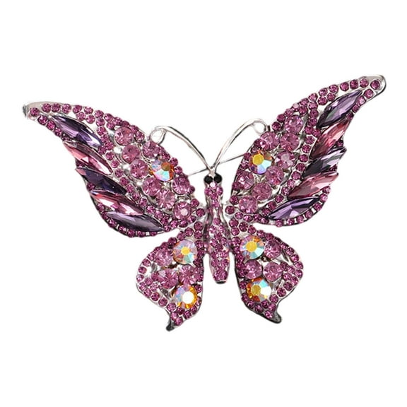 Rhinestone Butterfly Brooch Pin - Elegant Lapel Pin for Women's Dresses, Blazers, and Jackets, Multi-Color Sparkling Corsage Accessory for Daily Wear and Special Occasions