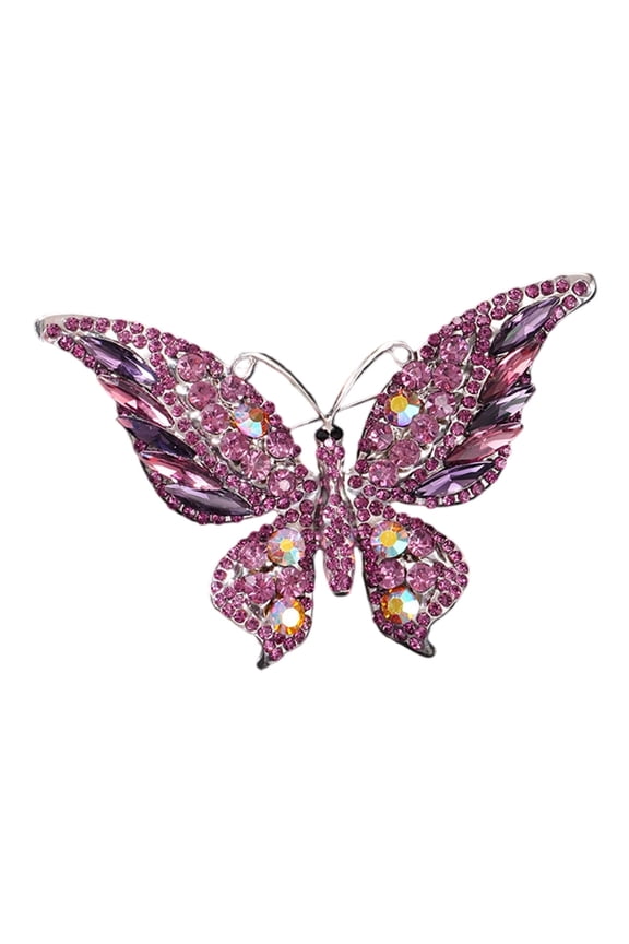 Rhinestone Butterfly Brooch Pin - Elegant Lapel Pin for Women's Dresses, Blazers, and Jackets, Multi-Color Sparkling Corsage Accessory for Daily Wear and Special Occasions