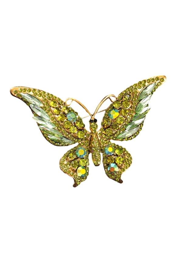 Rhinestone Butterfly Brooch Pin - Elegant Lapel Pin for Women's Dresses, Blazers, and Jackets, Multi-Color Sparkling Corsage Accessory for Daily Wear and Special Occasions