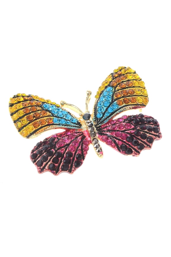 Rhinestone Butterfly Brooch