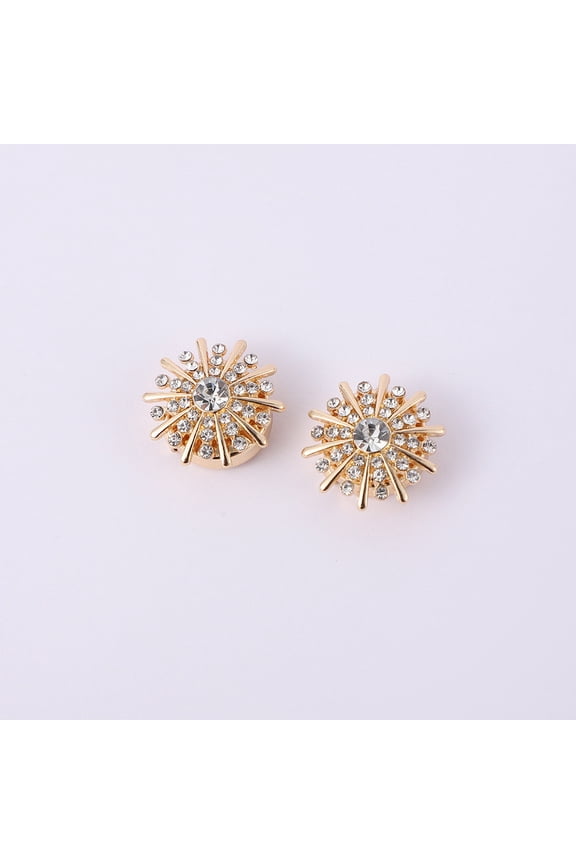 Rhinestone Button Covers Crystal Shirt Button Clips with Pliers Press Detachable Crystal Buttons for Dresses Suits and Tuxedos
