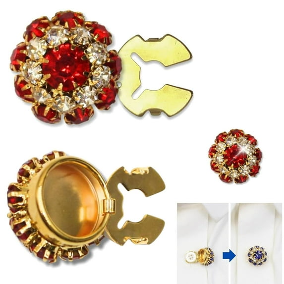 Rhinestone Button Covers with Snap Fasteners and Pliers Press Tool, Detachable Crystal Shirt Button Clips for Clothing Enhancement, Fashion Accessory for DIY and Crafts