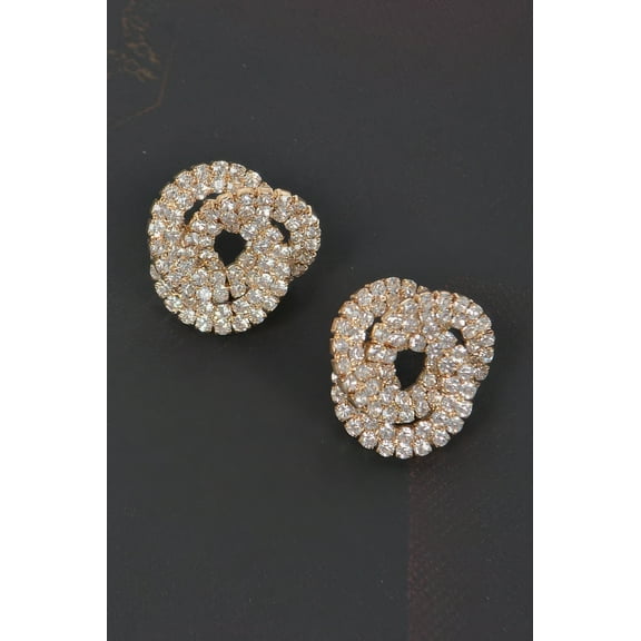 Rhinestone Button Earring