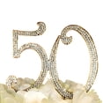 thumbnail image 1 of Rhinestone Cake Topper - Number 50 - Gold, 1 of 2