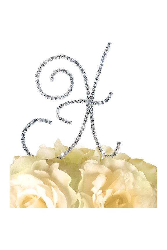 Rhinestone Cake Topper - Simply Elegant Letter X - Large - Silver