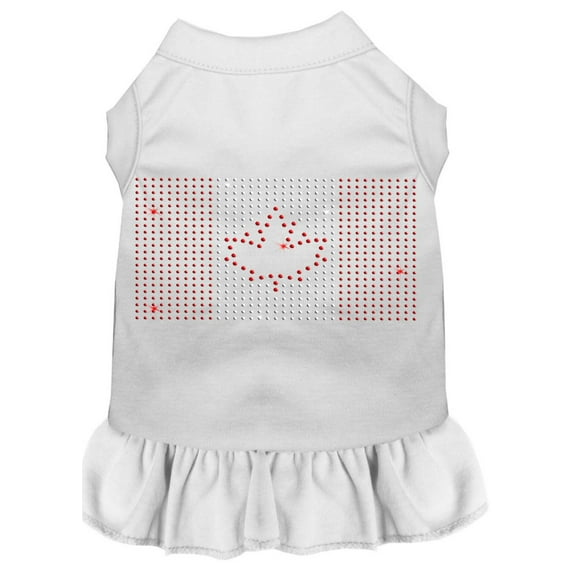 Pet Dog Cat Dress Rhinestone, "Canadian Flag"