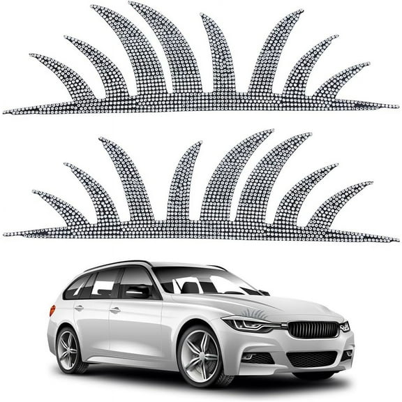 Rhinestone Car Headlight Sticker Eyelash Crystal 75x245x1.5mm