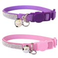 thumbnail image 1 of Rhinestone Cat Collar Breakaway with Bell Safety Buckle, Adjustable Diamond Girl Boy Kitty Cute Comfy Collar for Kitten Tiny Little Pets Rabbits, 1 of 5