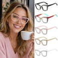 thumbnail image 1 of Rhinestone Cat Eye Reading Glasses Womens Cute Computer Blue Light Blocking Rhinestone Readers Glasses, 1 of 8