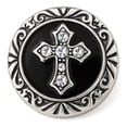thumbnail image 1 of Snap Jewelry Rhinestone Celtic Cross, Black Ginger Charm 18MM Button, For Interchangeable DIY Customizable Accessories, 1 of 9