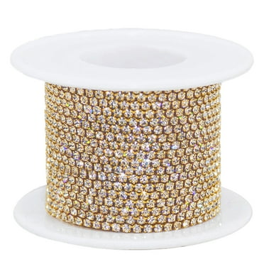 Yataoval 10 Yards Rhinestone Chain 1.5mm Crystal Claw Cup Chain for DIY Crafts