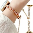 thumbnail image 1 of Rhinestone Chain Bands for Apple Watch 49mm 46mm 45mm 44mm 42mm 41mm 40mm 38mm, Slim Metal Bracelet Diamond Strap with Adjustable Clasp Compatible with iWatch Series 10 9 8 7 6 5 4 3 2 SE Ultra, 1 of 6