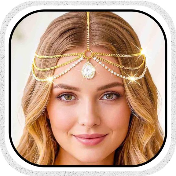 Rhinestone Chain , Bride Wedding Headpiece,Sparkly Prom Festival Hair Accessories for Women
