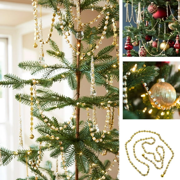 Rhinestone Chain Christmas Decorations, Christmas Tree Hanging Ornaments and Holiday Scene Setting Decor, Festive Mantel Display and Tabletop Arrangement for Christmas Party and Home Decor Akmoler