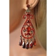 thumbnail image 1 of Rhinestone Chandelier Earring with Bottom Eyelashes Design, Red, 1 of 1