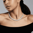 thumbnail image 1 of Rhinestone Choker Necklace Silver Plated Row Necklaces Sparkly Crystal Necklace Chain Jewerly Fashion Minimalist Party Prom Accessories for Women, 1 of 7