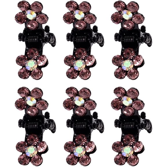 Rhinestone ClipsMini No-Slip Jaw Clips Metal Hair Glitter Clips Clamps Teeth Hair Clips Large Hair Clips for Styling Sectioning (C, One Size)