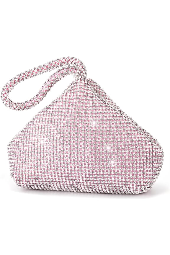 Rhinestone Clutch Purses Evening Handbags for Women's Elegant Triangle Purse for 1920s Party Wedding