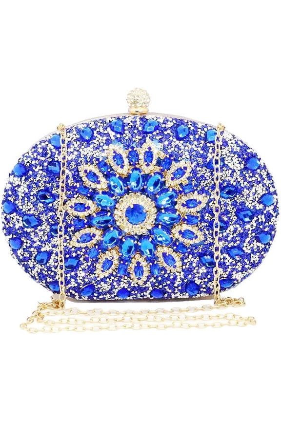 Rhinestone Clutch Purses for Women Evening Wedding Formal Round Pearl Clasp Handbag Crystal Diamond Bag Glitter Multicolor Rhinestone Bags