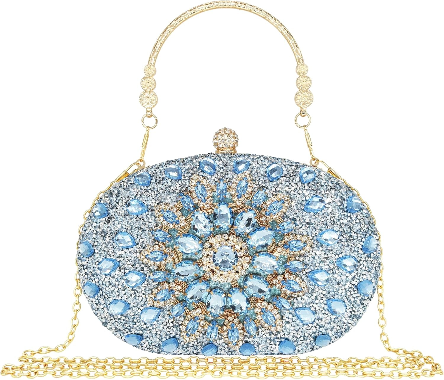 Rhinestone Clutch Purses for Women Evening Wedding Formal - Round Pearl ...