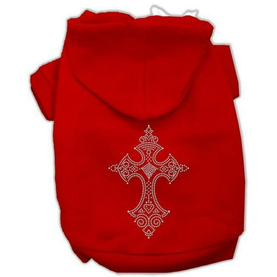 Rhinestone Cross Hoodies Red XXXL- 20