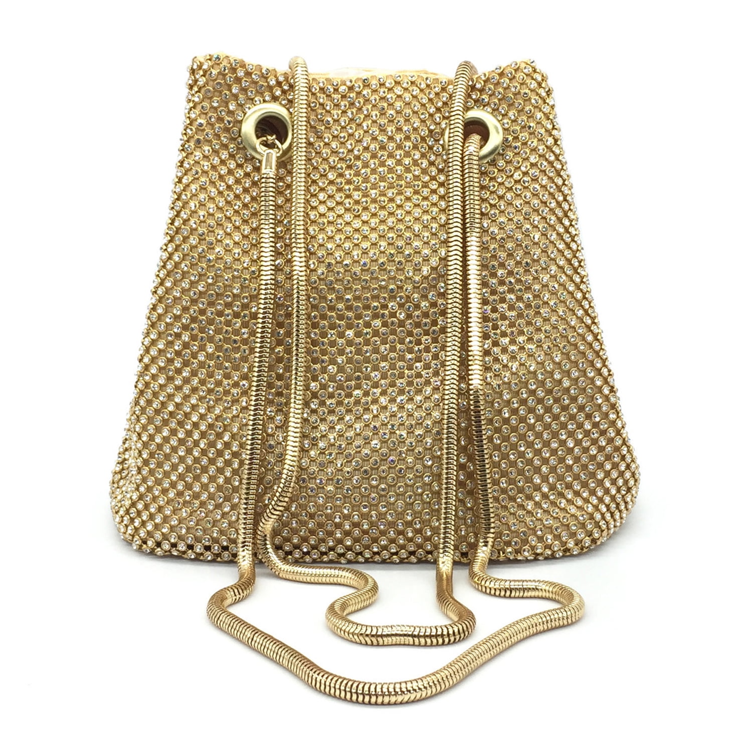 Rhinestone Crossbody Bags for Women Crystal Purse Glitter Chain Handbag Sparkly Evening Clutch Bag for Party Prom Wedding Gold