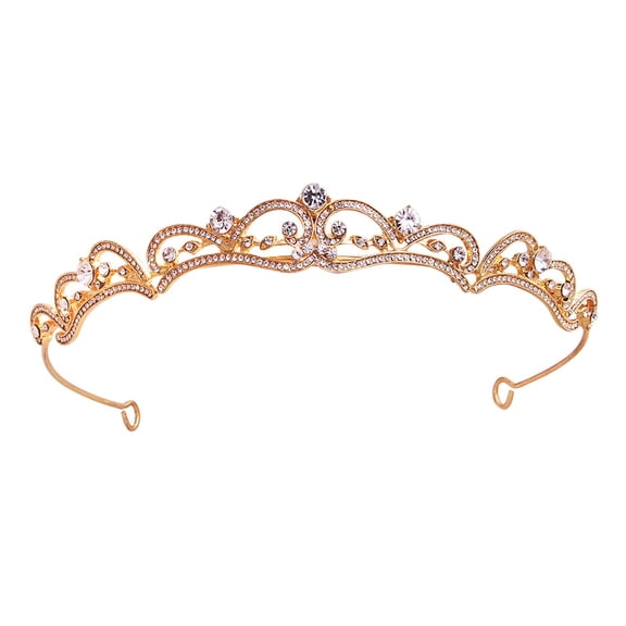 Rhinestone Crown Crystal Bridal Tiara Princess Crown Birthday Crown Tiaras and Crowns for Women and Girls-Gold