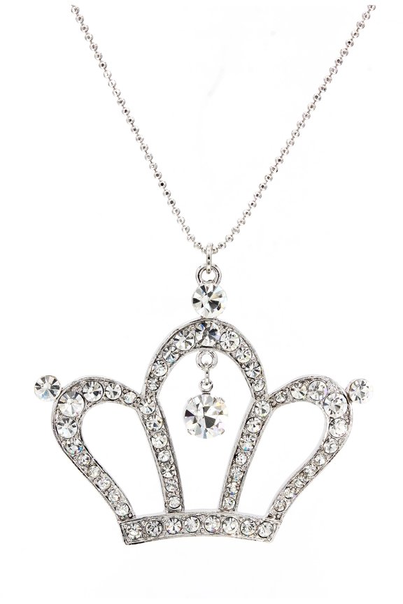 Rhinestone Crown - Rhodium Plating - Made in Korea - Clear - NE-N4382CL