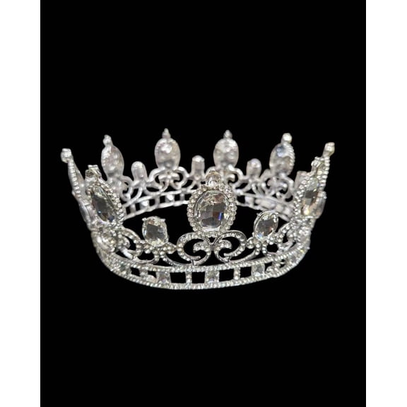 Rhinestone Crown for Bride / Prom Queen / Wedding Cake / Photography Prop / Full Crown Tiara / Wedding Decor / Table Setting 2.5" x 5"