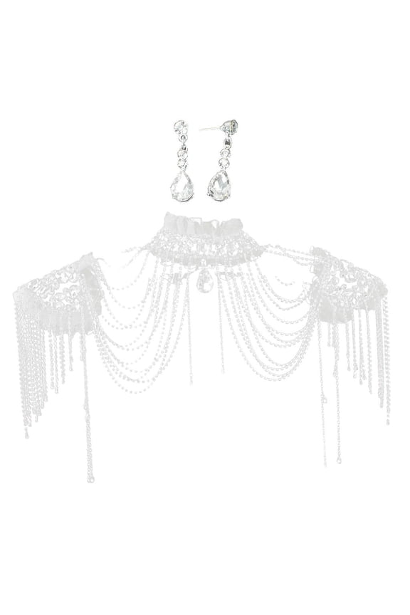 Rhinestone Crystal Bridal Shoulder Neck for Women Pageant Prom Wedding Shoulder Jewelry Chain Chokers