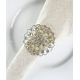thumbnail image 1 of Rhinestone Crystal Flower Napkin Rings Wedding Holiday Table Decoration - Set of 4 (Silver Flower), 1 of 10