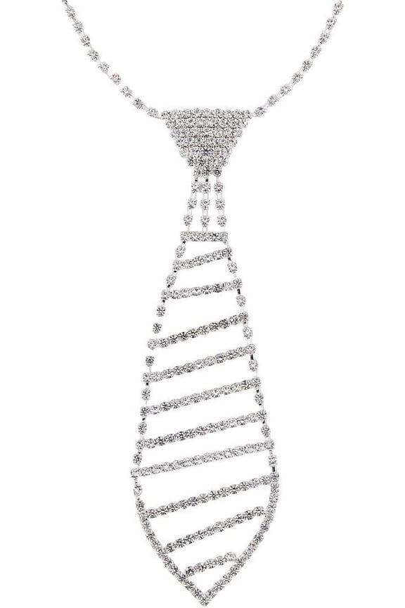 Rhinestone Cup Chain Necklaces Pendant Necklaces Tie Silver 16.26 inch(41.3cm)