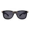 thumbnail image 1 of Rhinestone Death Metal Skull Classic Horn Rim Plastic Sunglasses All Black, 1 of 4