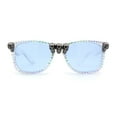 thumbnail image 1 of Rhinestone Death Metal Skull Classic Horn Rim Plastic Sunglasses Clear Pearl Blue, 1 of 4