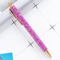 thumbnail image 1 of Rhinestone Decor Multi Color Retractable Ballpoint Press Pen 1ml Smooth Ink For Journaling Scrapbook Office Note Taking, 1 of 7