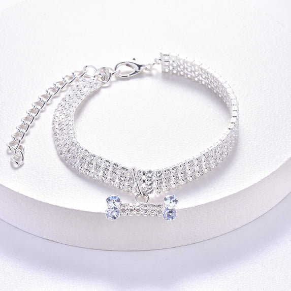 Rhinestone Diamond Pendant Dog Necklace, Adjustable Zircon Collar Jewelry, Luxury Gold Chain for Small to Large Dogs, Sparkly Accessory