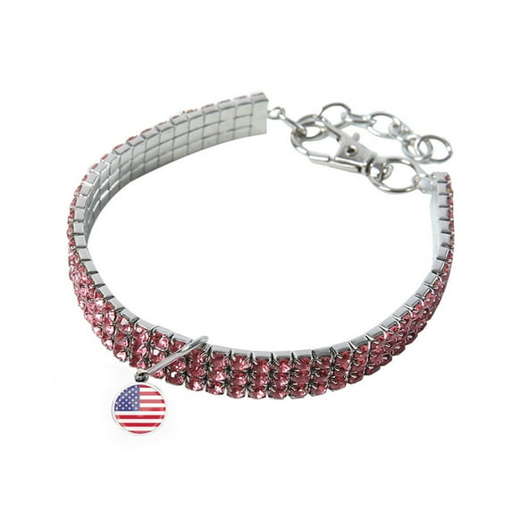 Rhinestone Dog Collar, Cute Bling Pet Puppy Cat Crystal Collars for Girls, Soft Adjustable Sparkling Jeweled Necklace